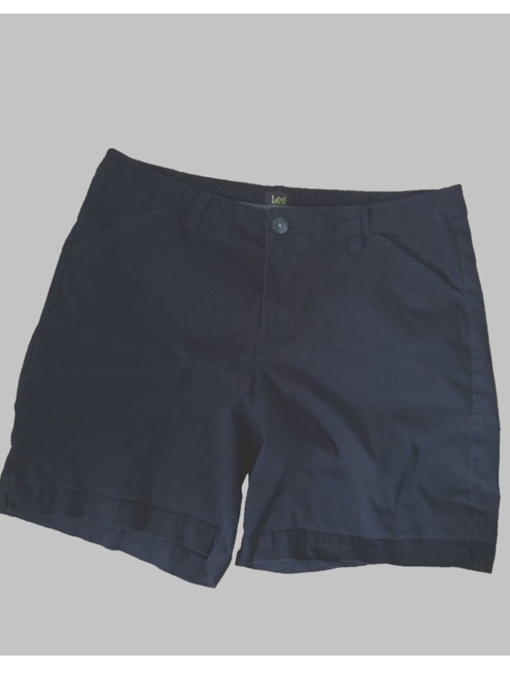 Lee Womens Black Cotton Stretch Shorts Size 14 Med
